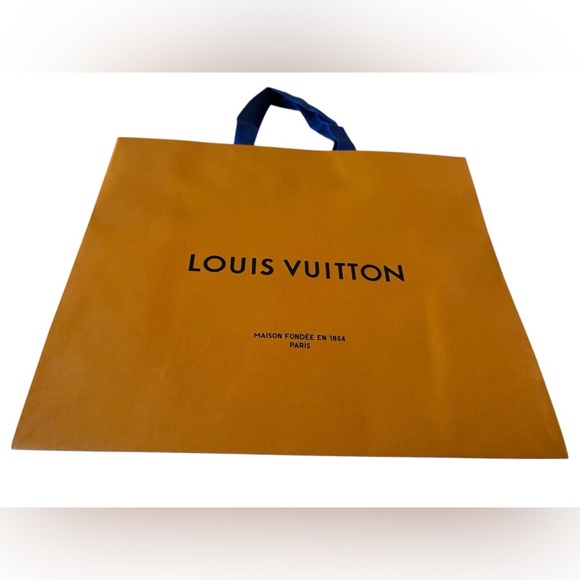Louis Vuitton Gold Shopping Bag with Blue Handles - Picture 4 of 7